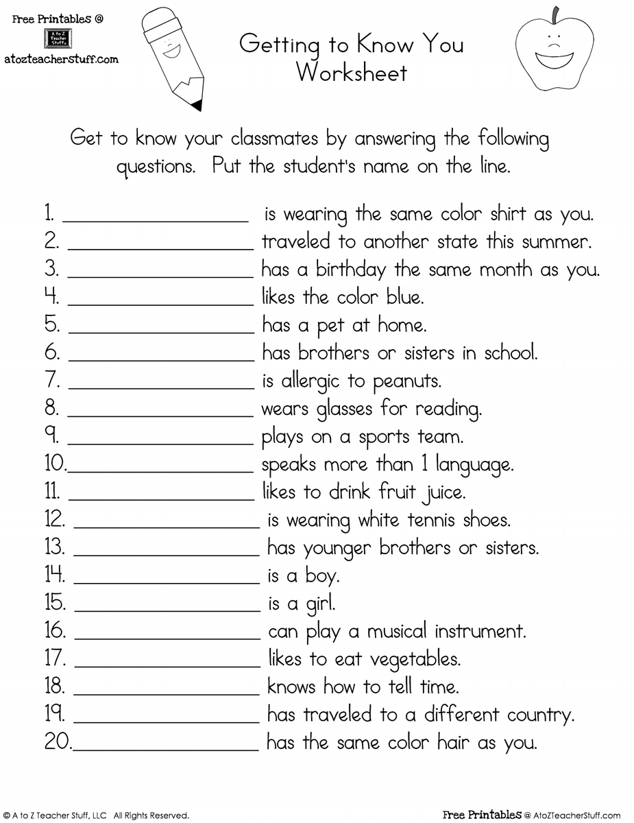 Get To Know You Getting To Know You Page Get To Know You Printable All About Me Etsy