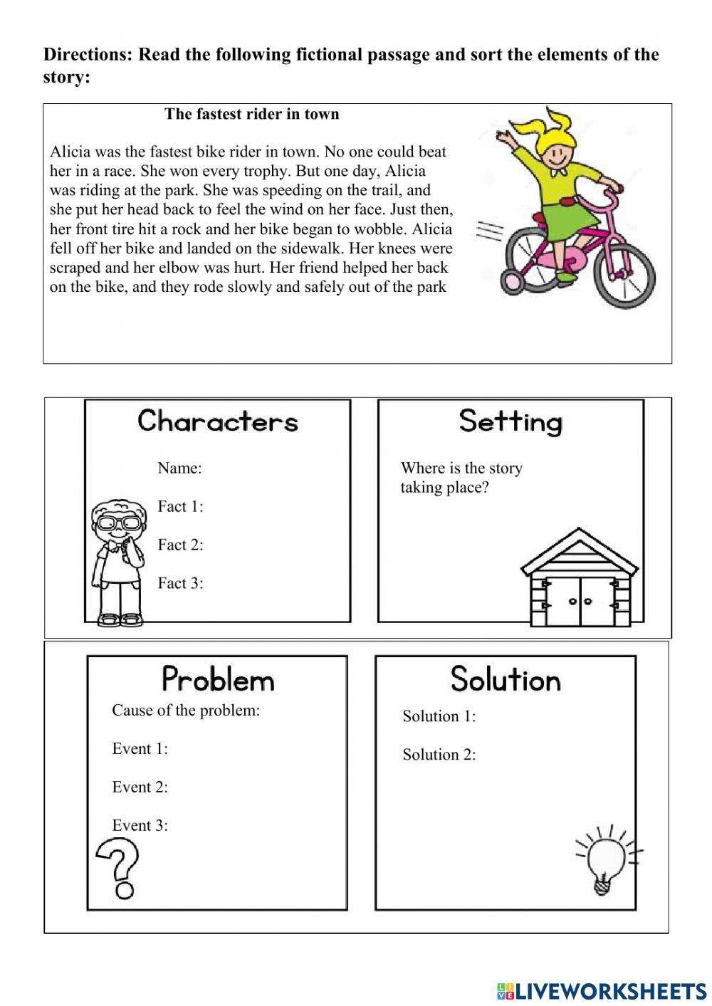 Grade 4 Story Elements Online Exercise For Worksheets Library