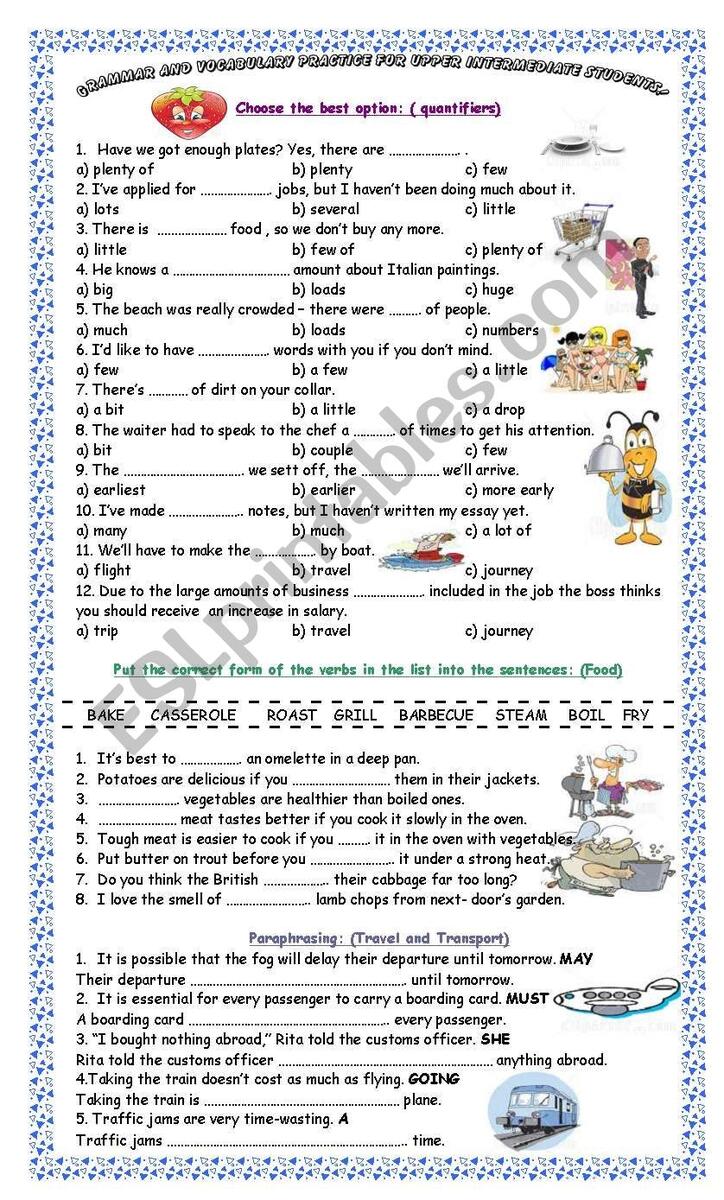 Grammar And Vocabulary Practice For Upper Intermediate Students ESL Worksheet By Pacchy