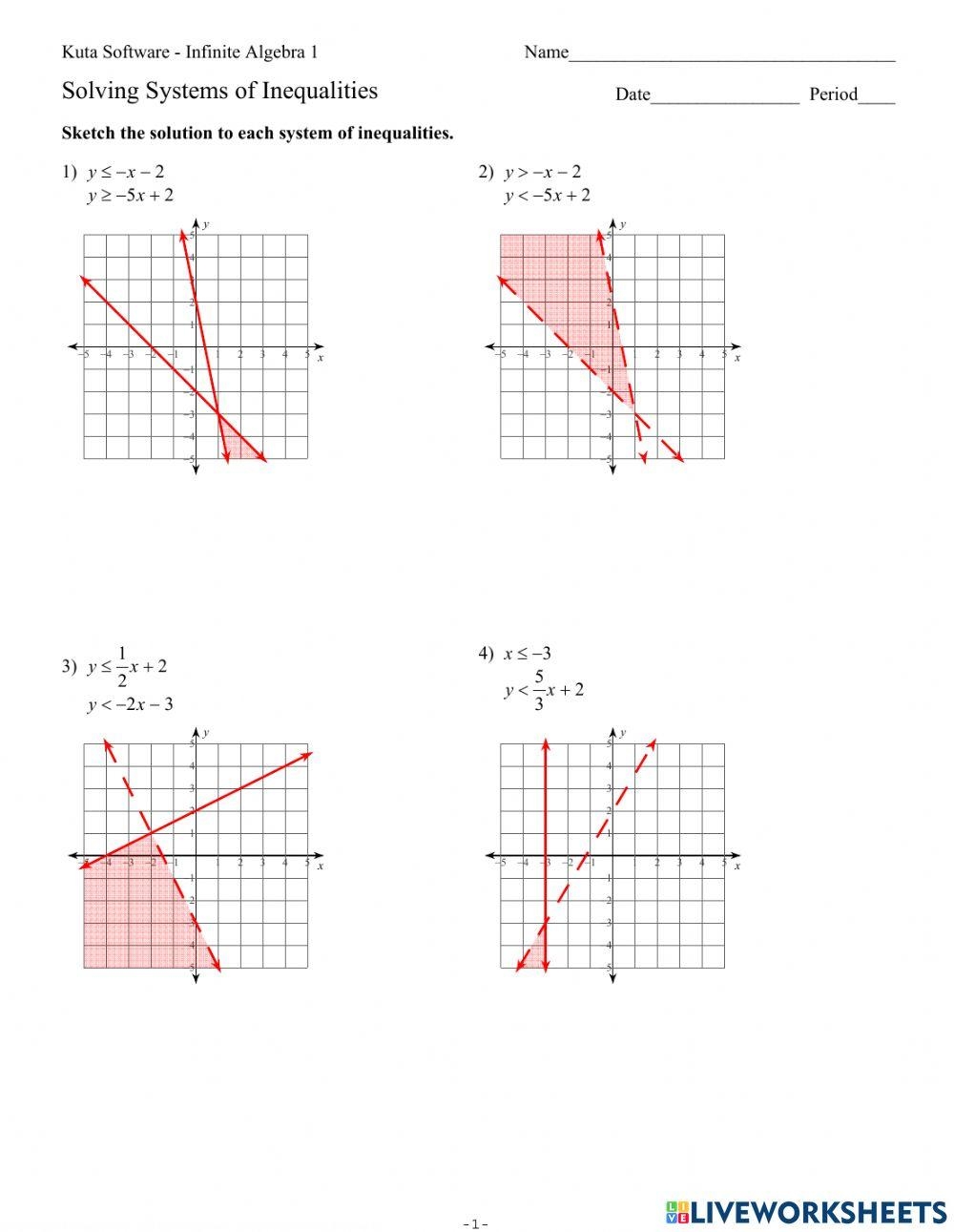 Graphing Systems Of Linear Inequalities Worksheet Worksheets Library Graphing Systems Of Linear Inequalities Worksheet Worksheets Library