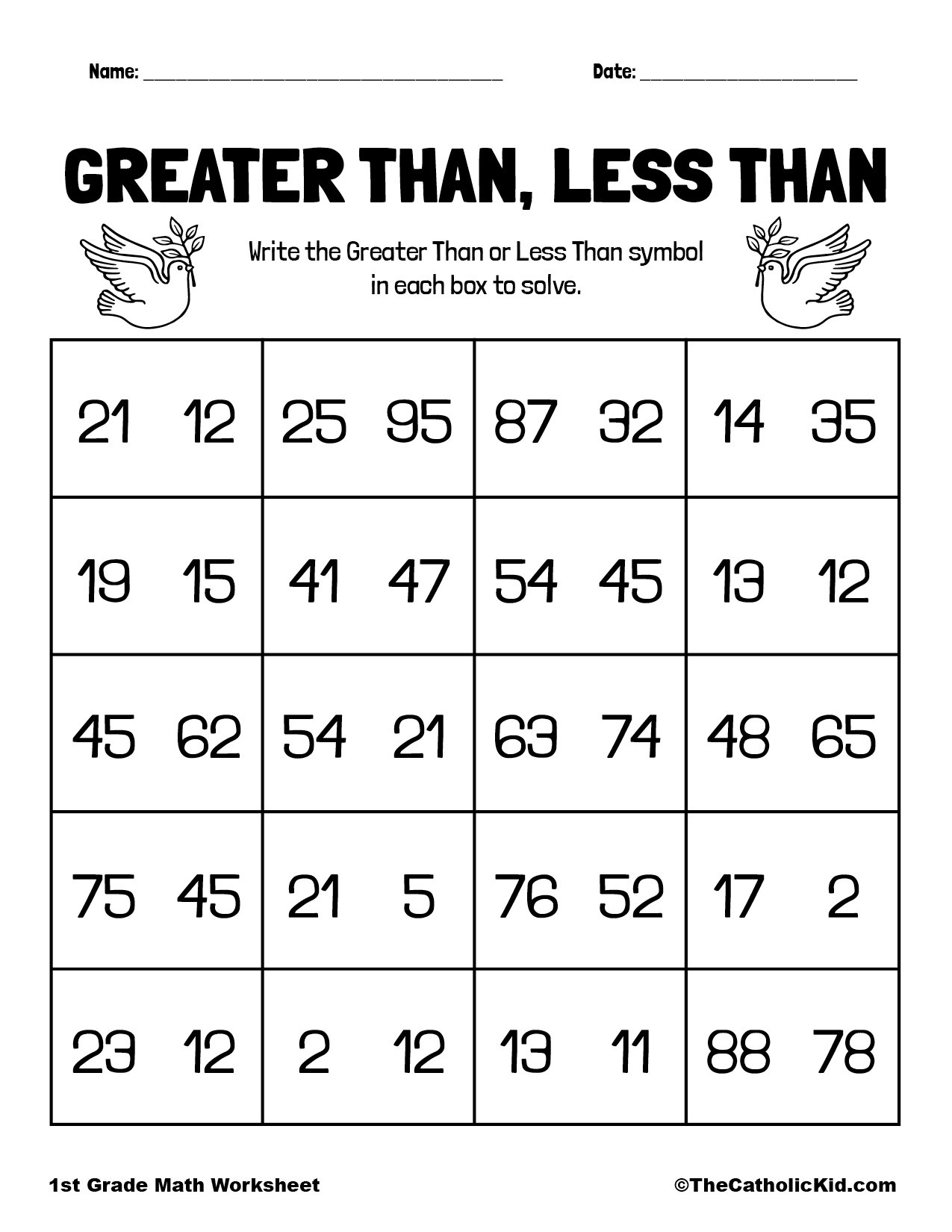 Greater Than Less Than Worksheet Fun And Engaging Activities For Comparing Numbers