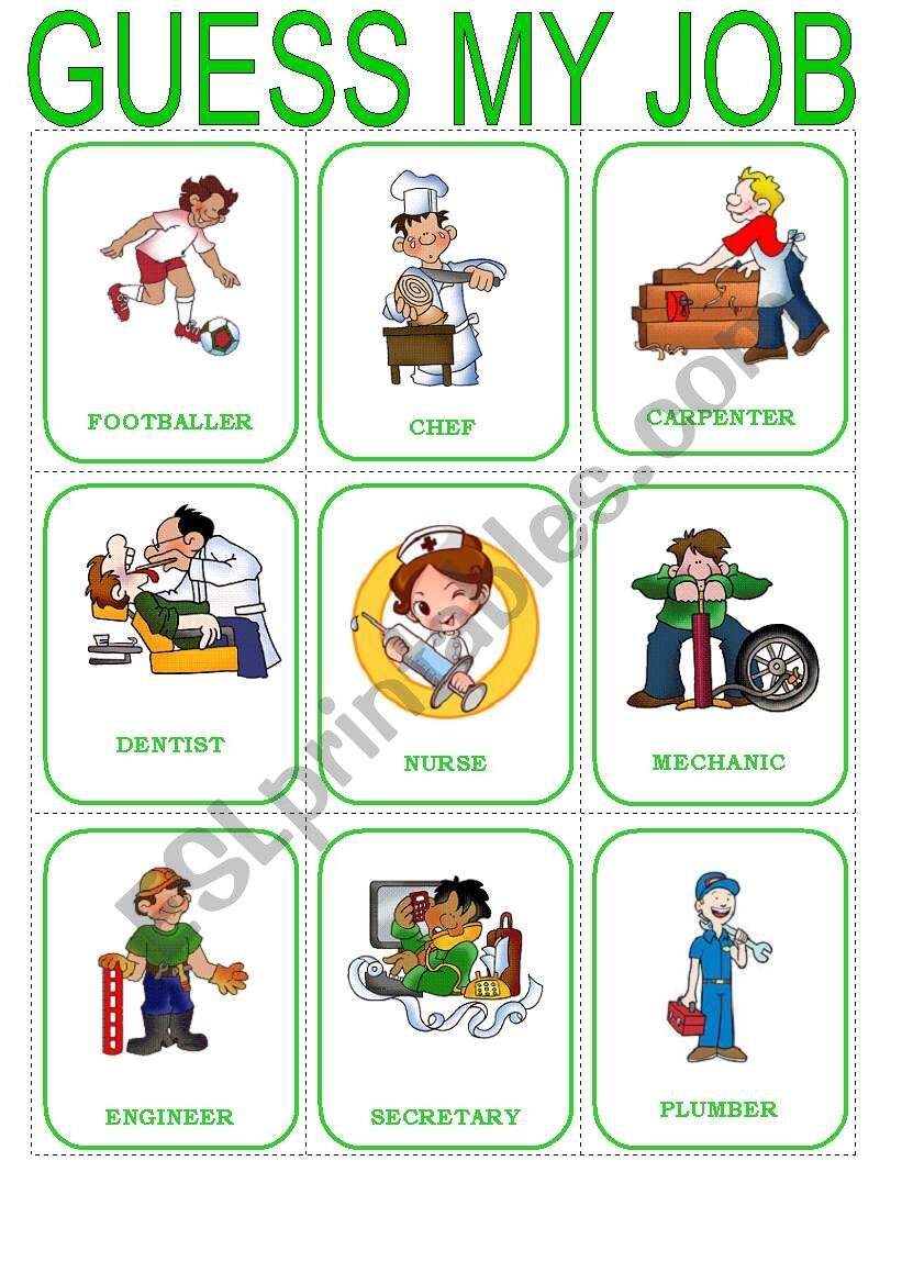Guess The Job Speaking Cards 2 3 ESL Worksheet By Fede117 Guess The Job Speaking Cards 2 3 ESL Worksheet By Fede117