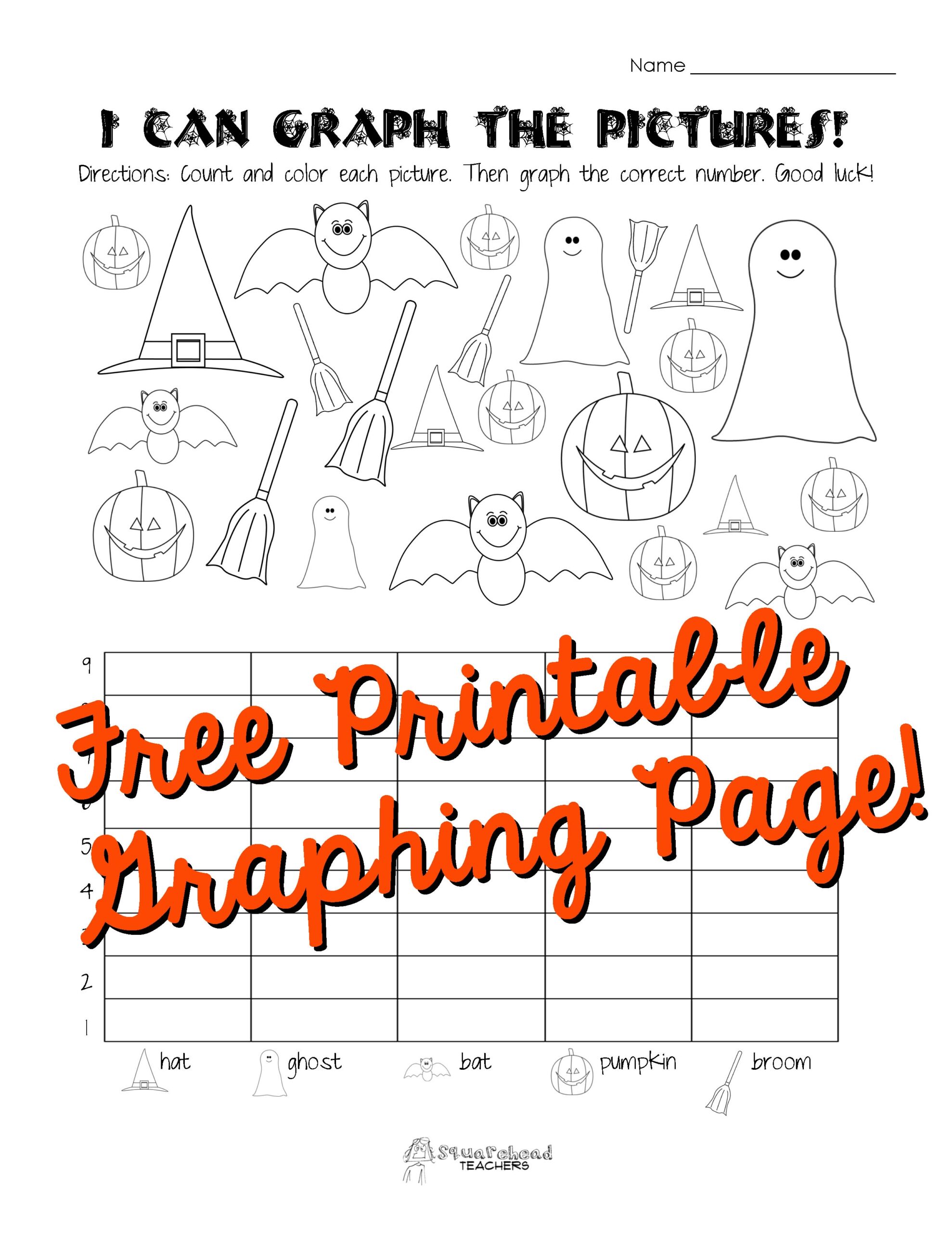 Halloween Graphing Page Kindergarten First Grade Squarehead Teachers Halloween Graphing Page Kindergarten First Grade Squarehead Teachers
