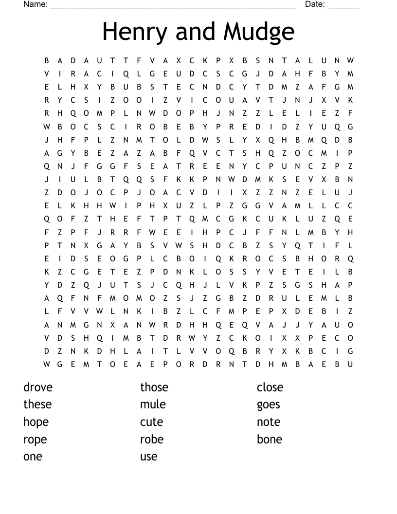 Henry And Mudge And The Starry Night Word Search WordMint Henry And Mudge And The Starry Night Word Search WordMint