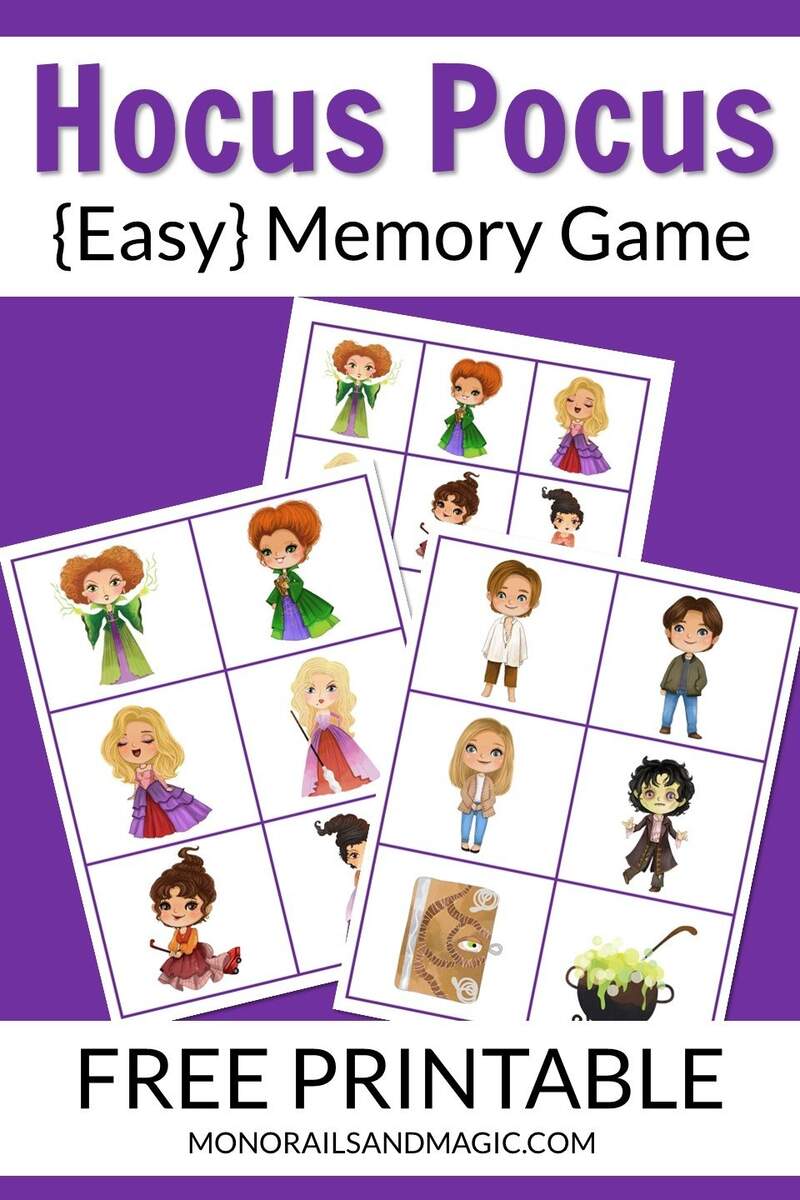 Hocus Pocus Memory Game Free Printable Monorails And Magic Hocus Pocus Memory Game Free Printable Monorails And Magic