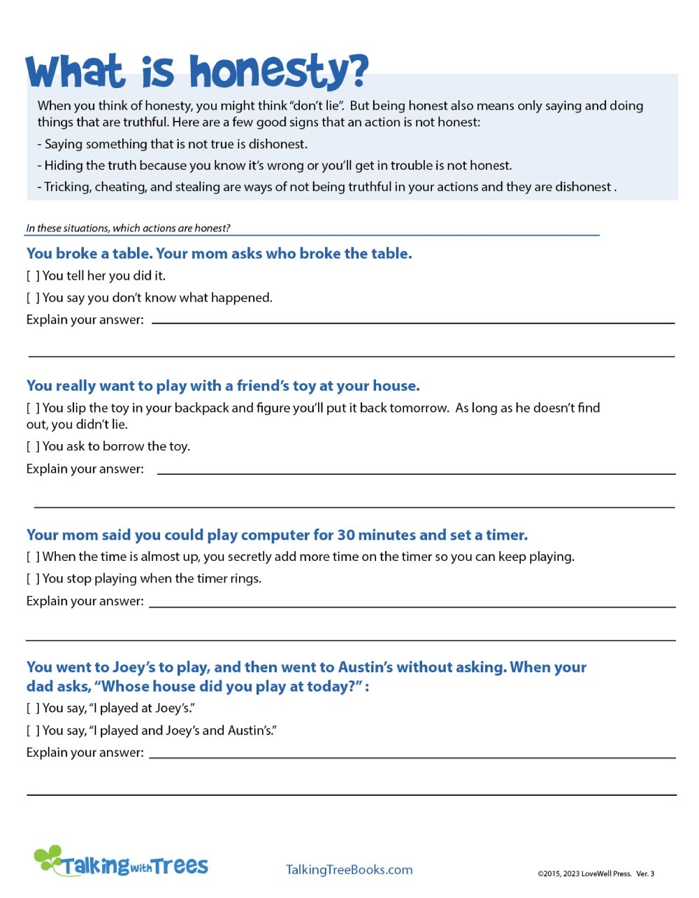 Honesty Worksheets Cultivate Integrity With Engaging Exercises
