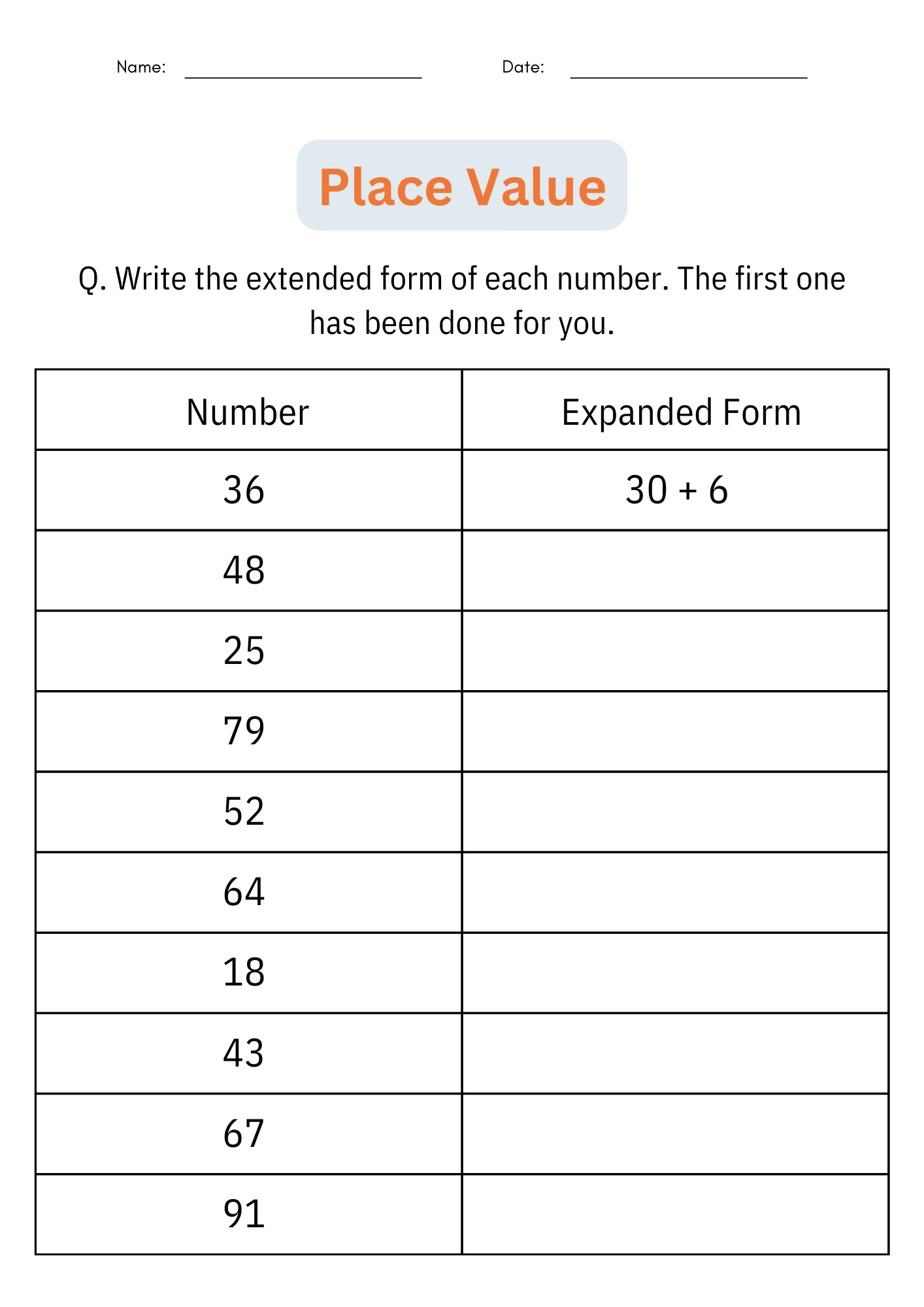Identifying Place Value Number Math Activities Worksheets For 1st 2nd Grade Made By Teachers Ones Place Value 2 Worksheets FREE Printable Worksheets Worksheetfun