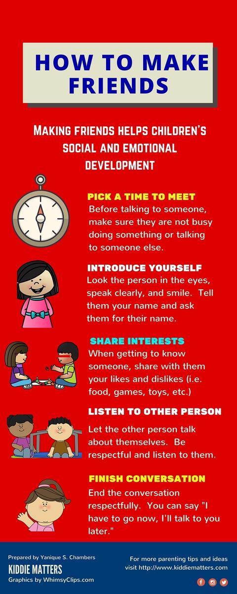Infographic Teaching Children How To Make Friends