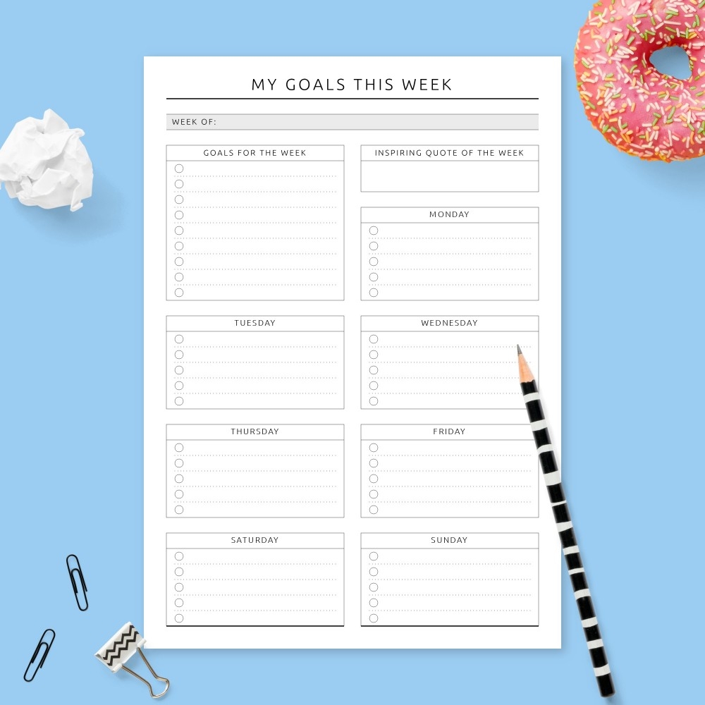 Inspiring Weekly Goal Planner Template Download Printable PDF Inspiring Weekly Goal Planner Template Download Printable PDF