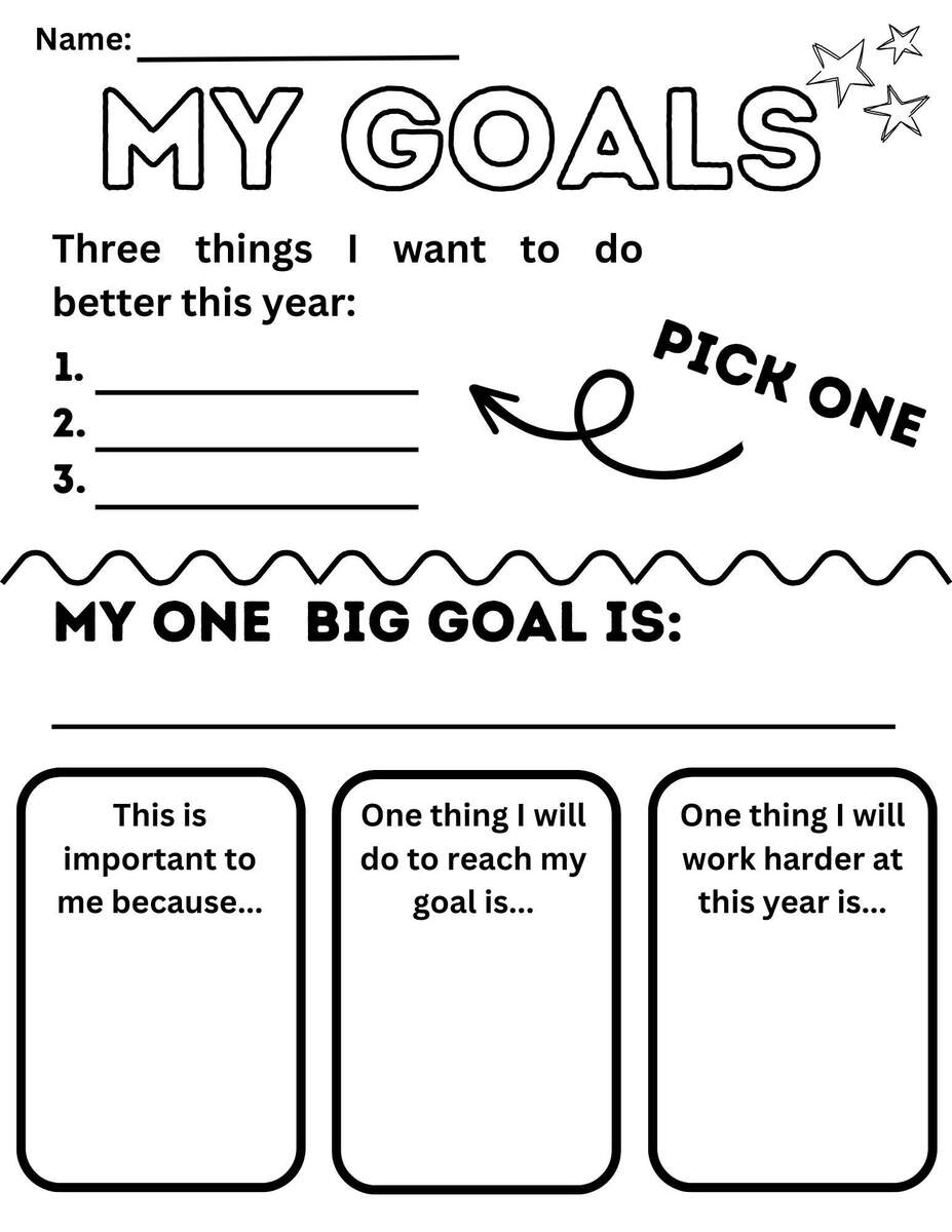 Kids Goal Setting Sheet Etsy Kids Goal Setting Sheet Etsy