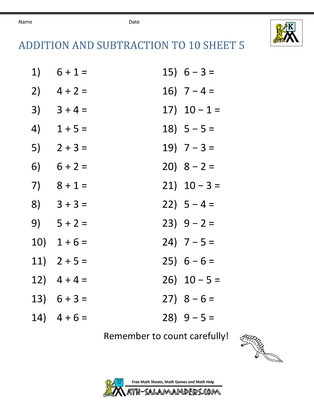 Printable Math Worksheets Addition And Subtraction Homeschool Instant Download With Answers Etsy