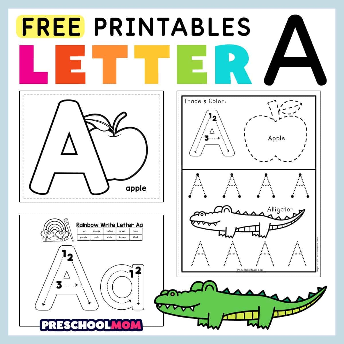 Free Printable Letter A Coloring Worksheet