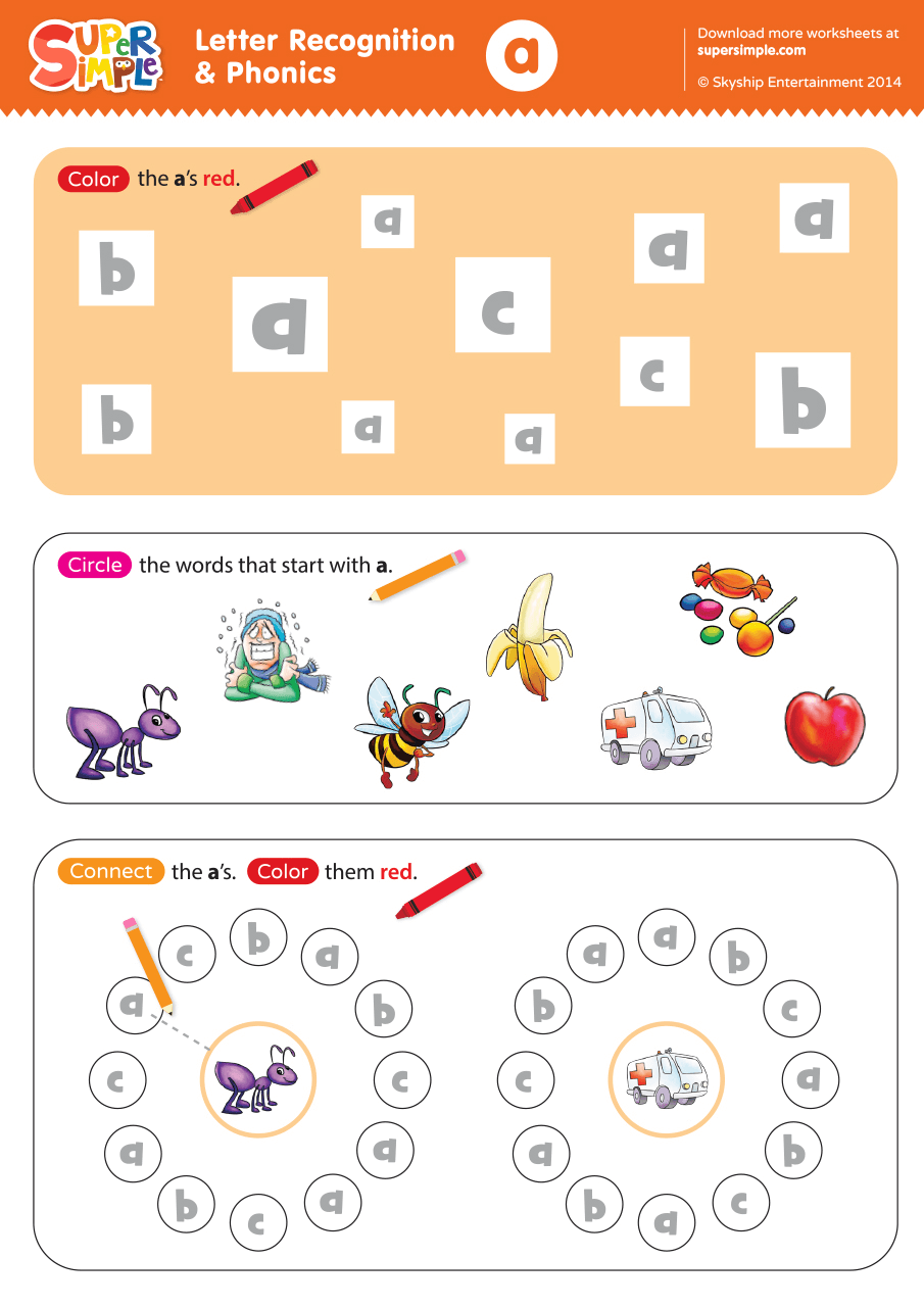 Letter Recognition Phonics Worksheet A Lowercase Super Simple Free Printable Letter N Worksheets Sly Spoon