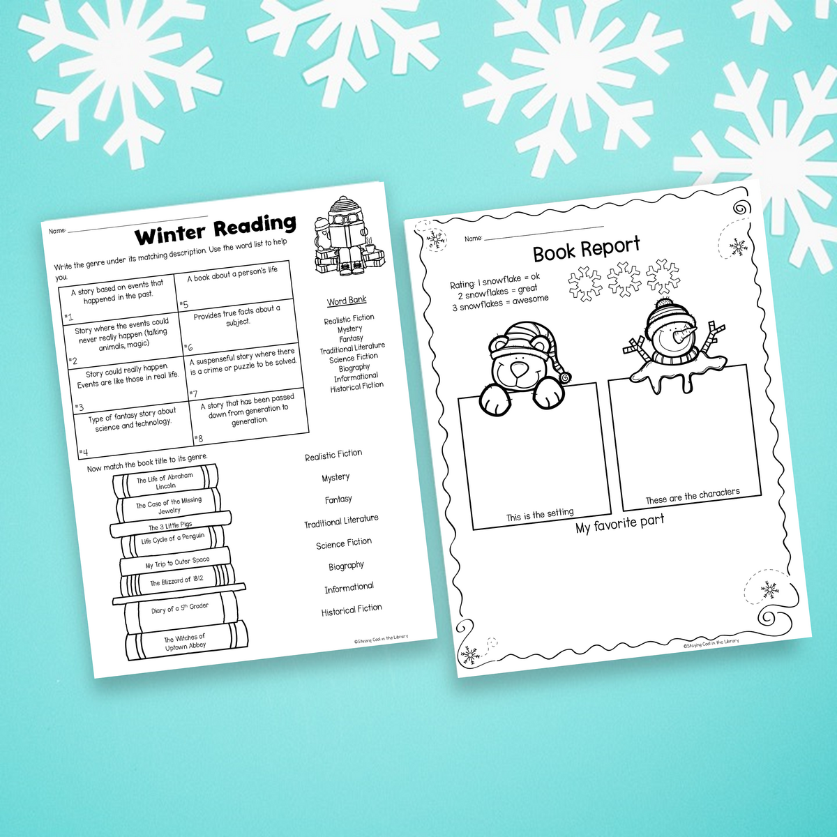 Library No Prep Printables Winter Theme Library No Prep Printables Winter Theme