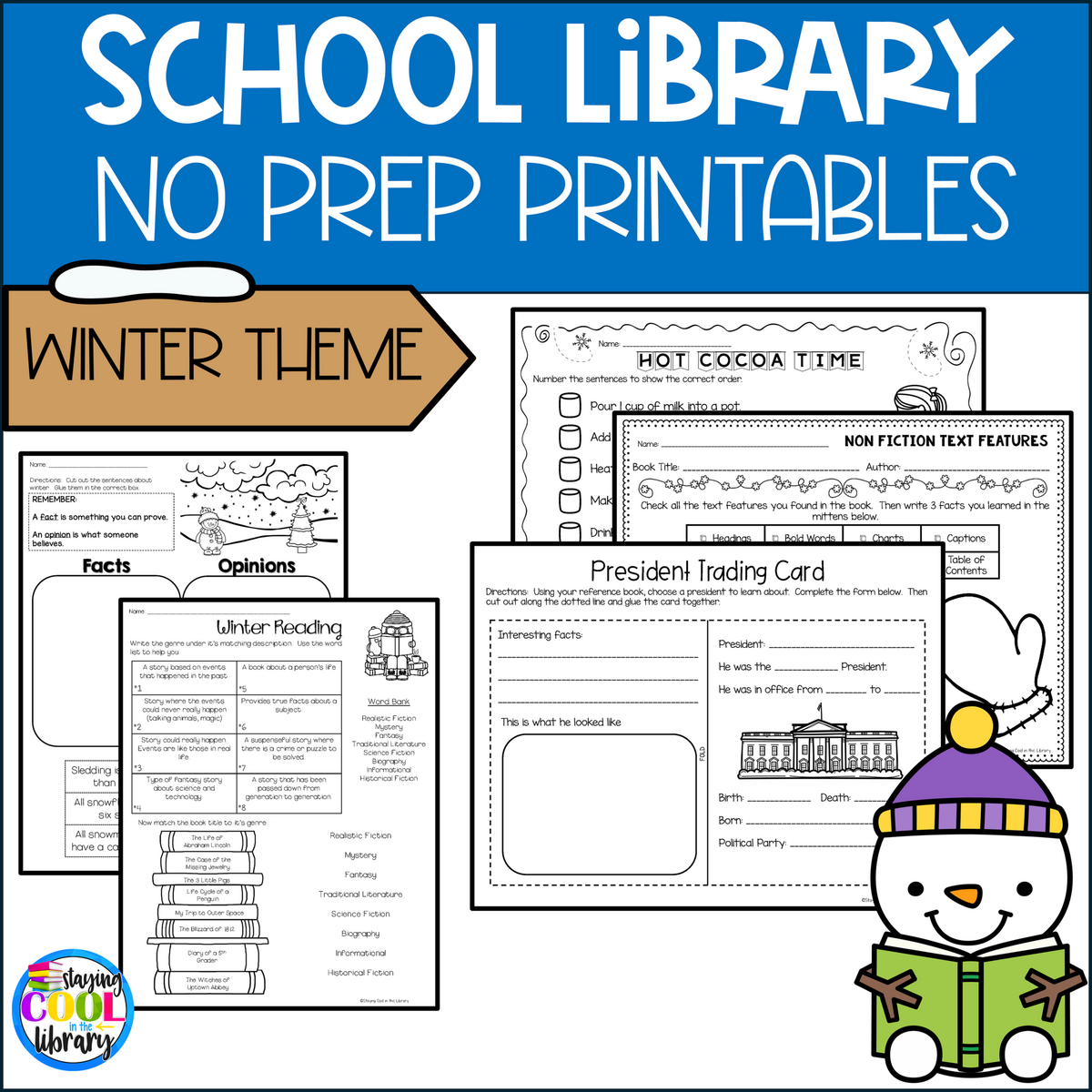 Library No Prep Printables Winter Theme Library No Prep Printables Winter Theme