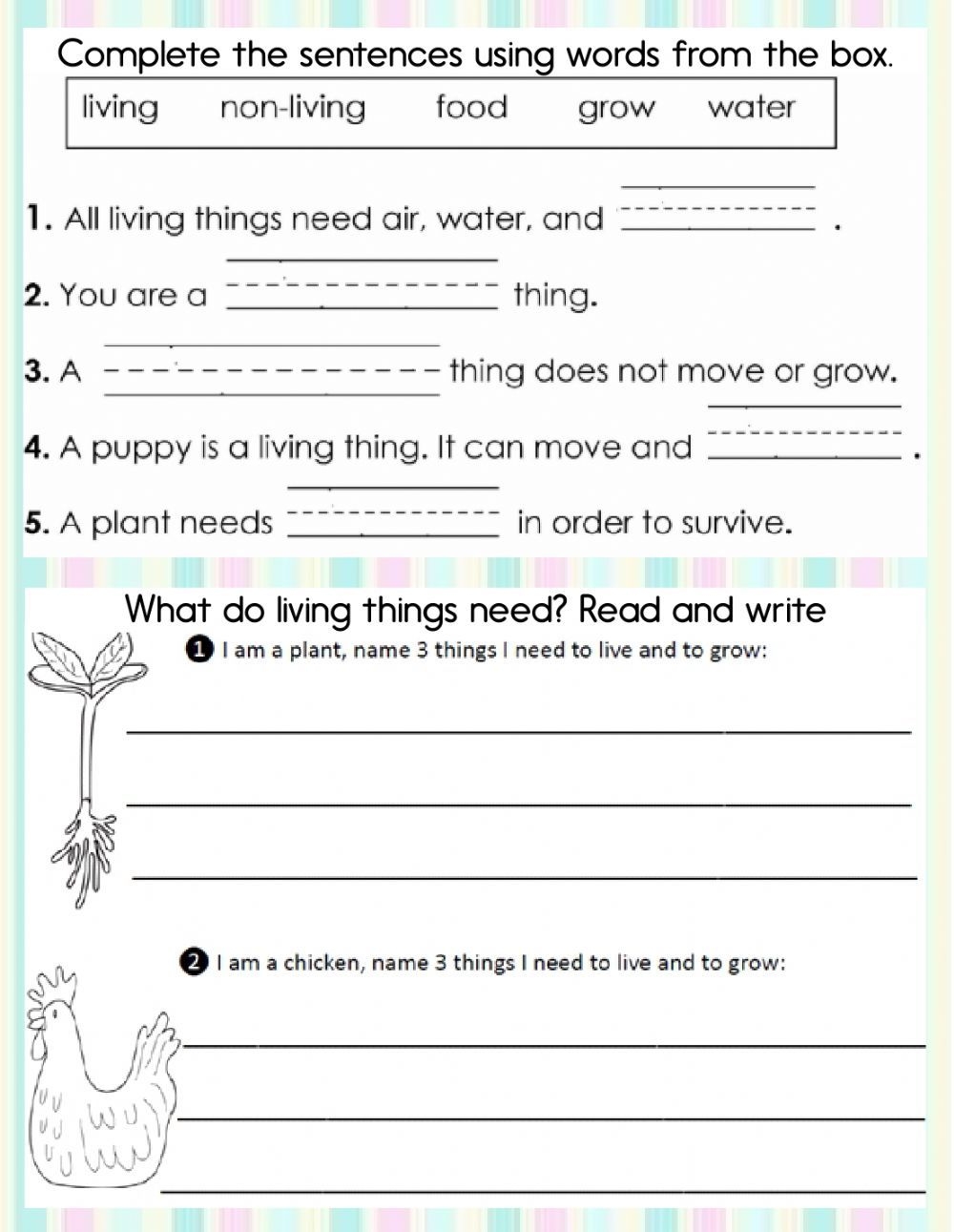 Am I A Living Things Worksheet