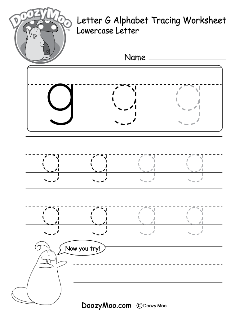 Free Letter G Tracing Worksheet Printable Dinosaur Themed Sly Spoon