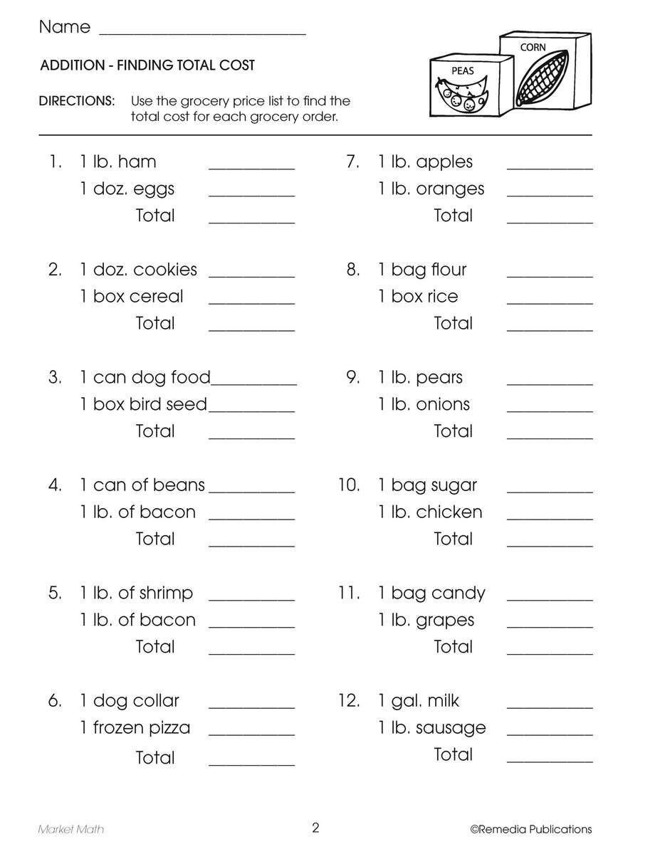 Market Math Real World Consumer Math Money Management Made By Teachers