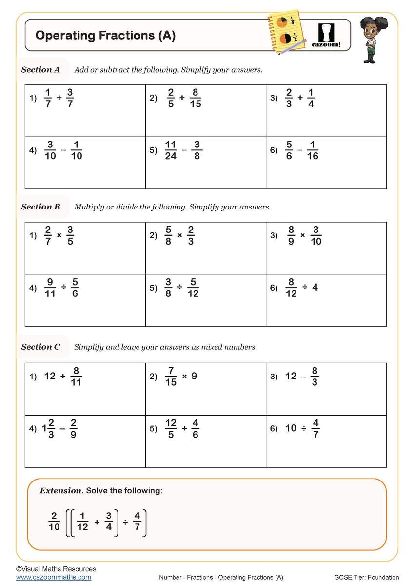 Maths Worksheets KS3 KS4 Printable PDF Worksheets