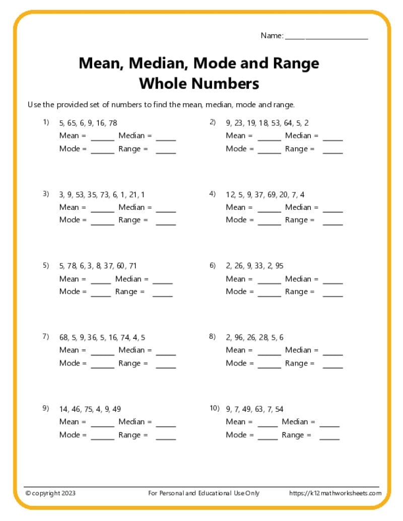 Mean Median Mode Range Worksheets Mean Median Mode Range Worksheets Free Printables Mama Teaches
