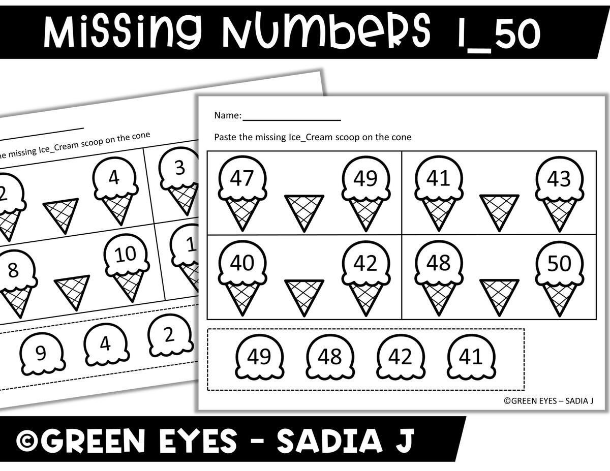 Missing Numbers 1 50 Printable Made By Teachers
