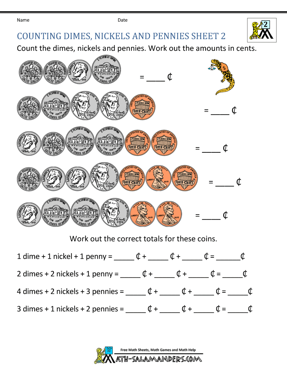 Money Worksheets For 2nd Grade Money Worksheets For 2nd Grade