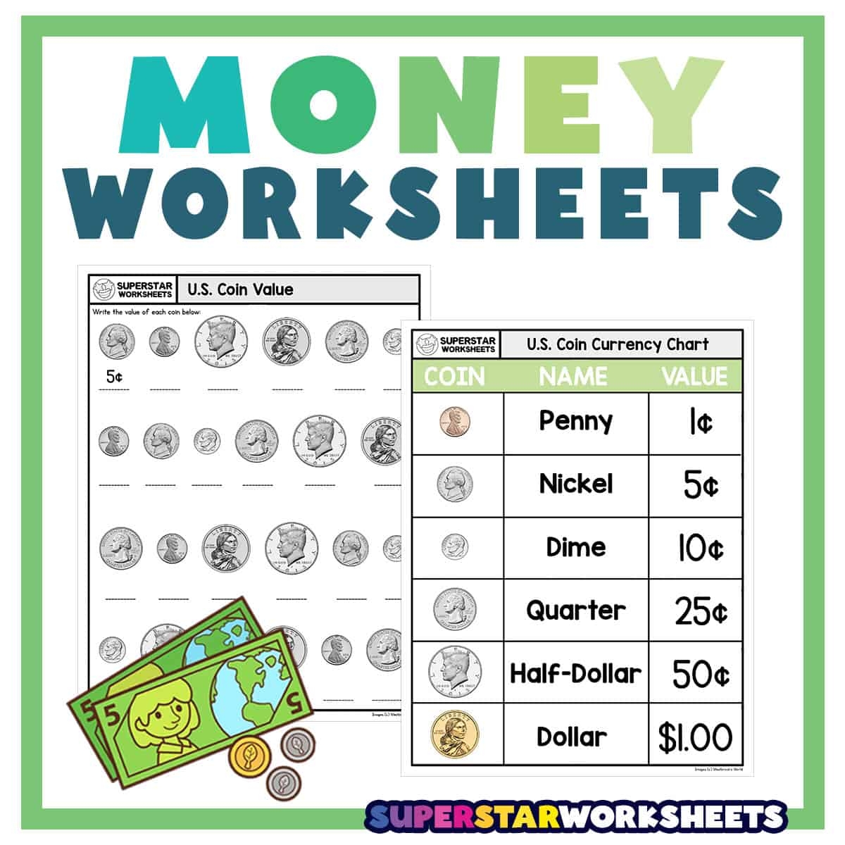 Free Math Money Worksheets 1st Grade
