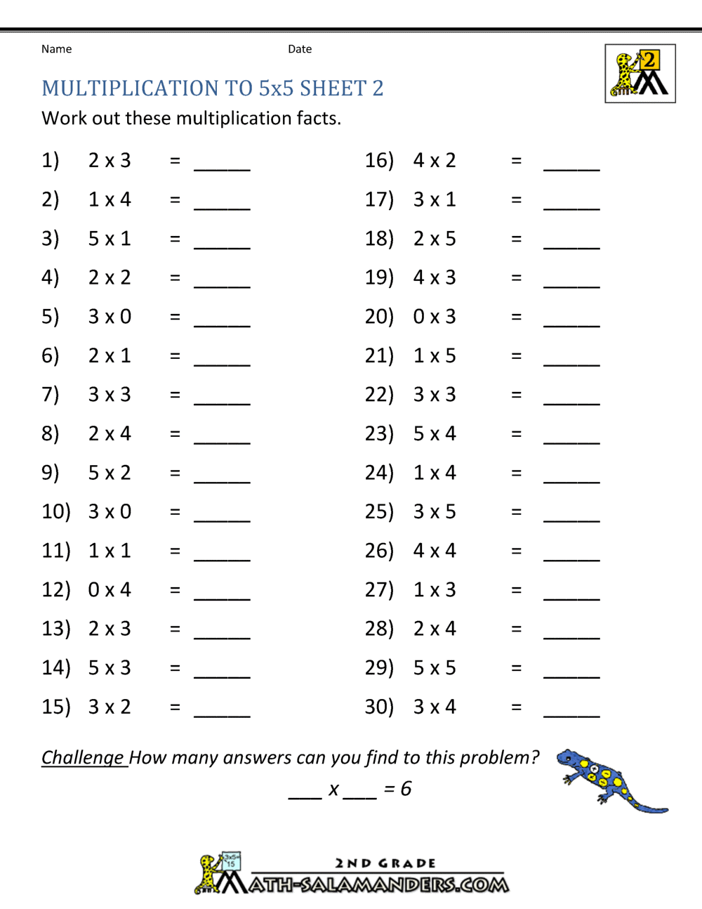 Multiplication Practice Worksheets To 5x5 Basic Multiplication Worksheets K12 Math Worksheets