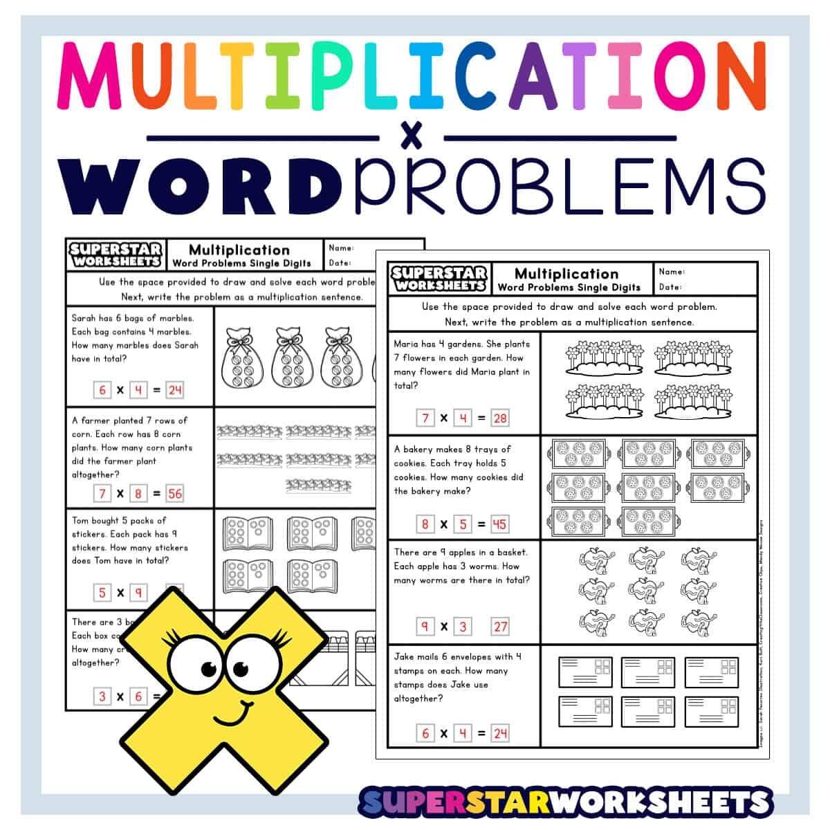 Multiplication Word Problems Worksheets Superstar Worksheets