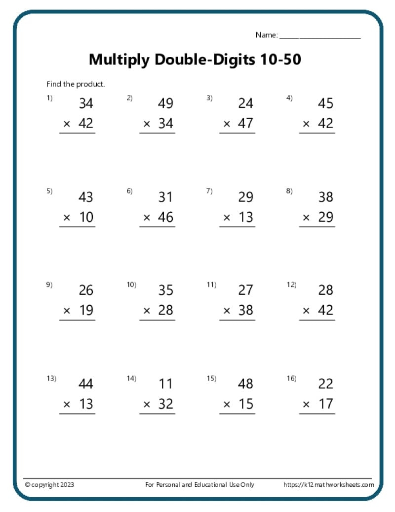 Multiplication Worksheets K12 Math Worksheets Boost Math Skills With Engaging Multiplication 6th Grade Worksheets Made By Teachers