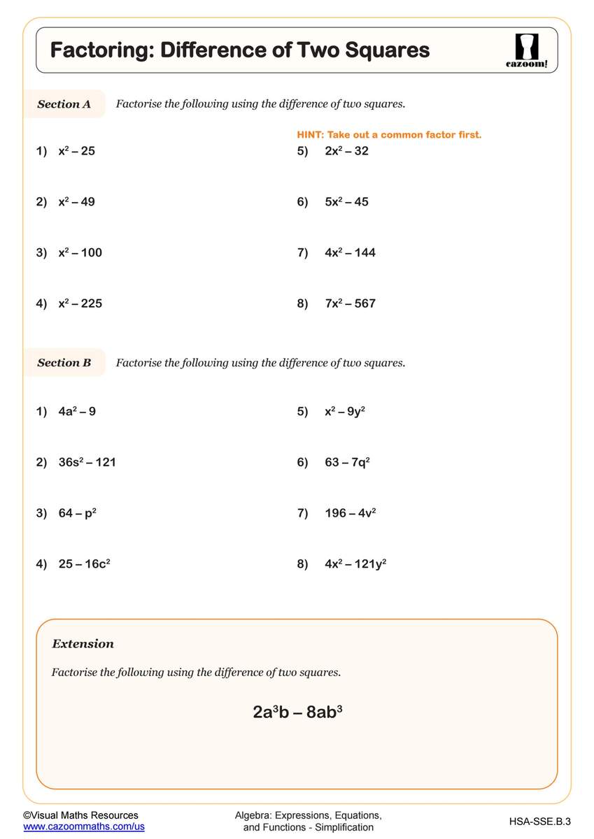Multiplying Binomials Worksheet PDF Printable Algebra Worksheet Cazoom Math