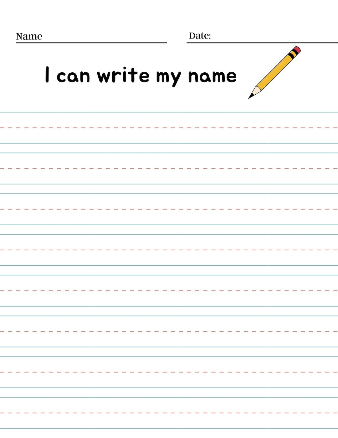 Name Writing Practice Paper Primary Writing Homeschool Childcare Daycare Template Handwriting Etsy Name Writing Practice Paper Primary Writing Homeschool Childcare Daycare Template Handwriting Etsy