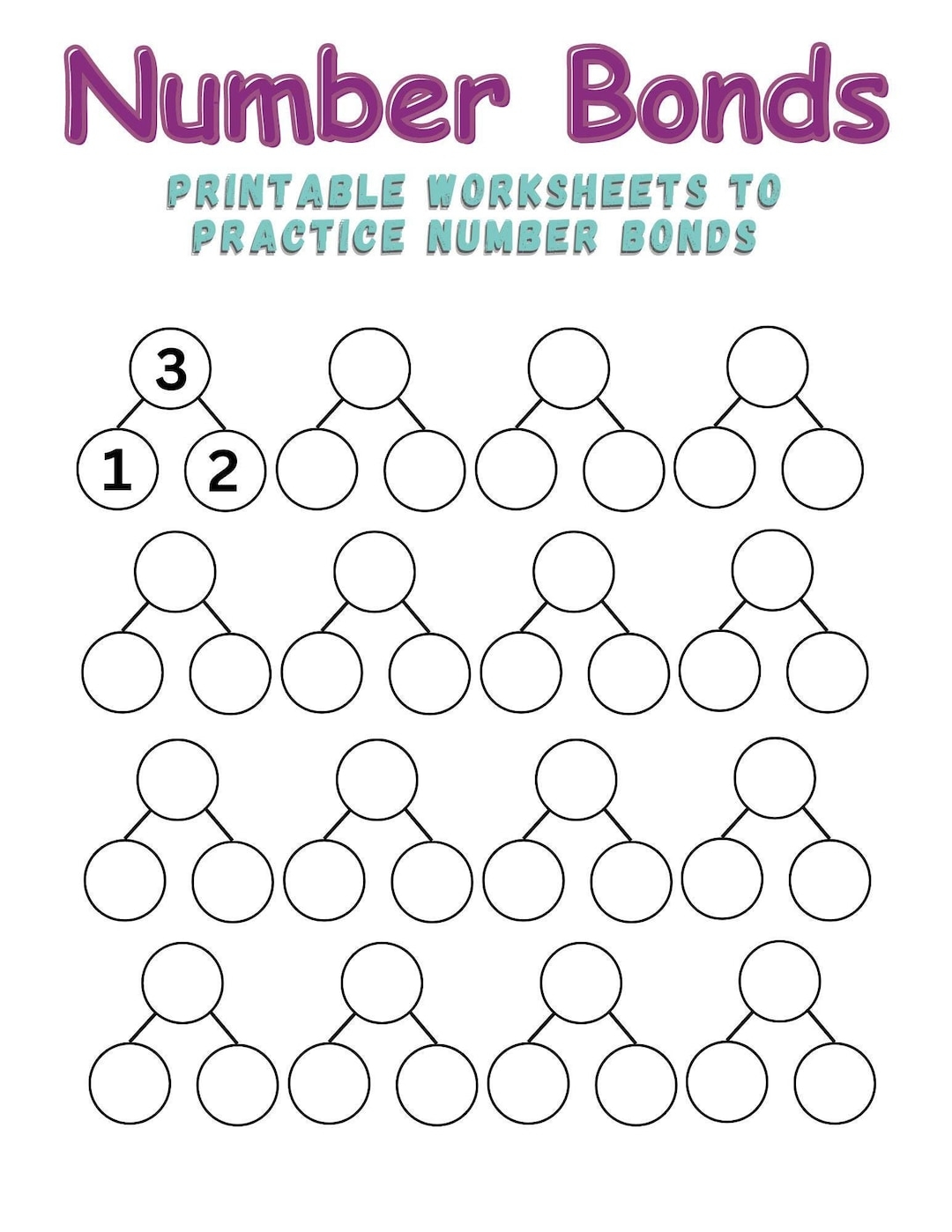 Number Bond Template Free Printables Superstar Worksheets