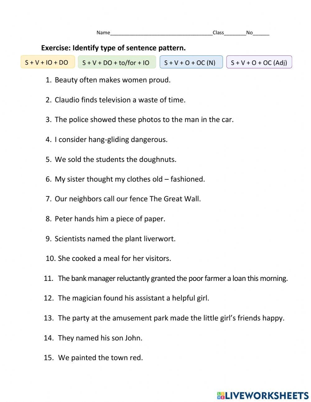 Object Object Complement Online Exercise For Worksheets Library