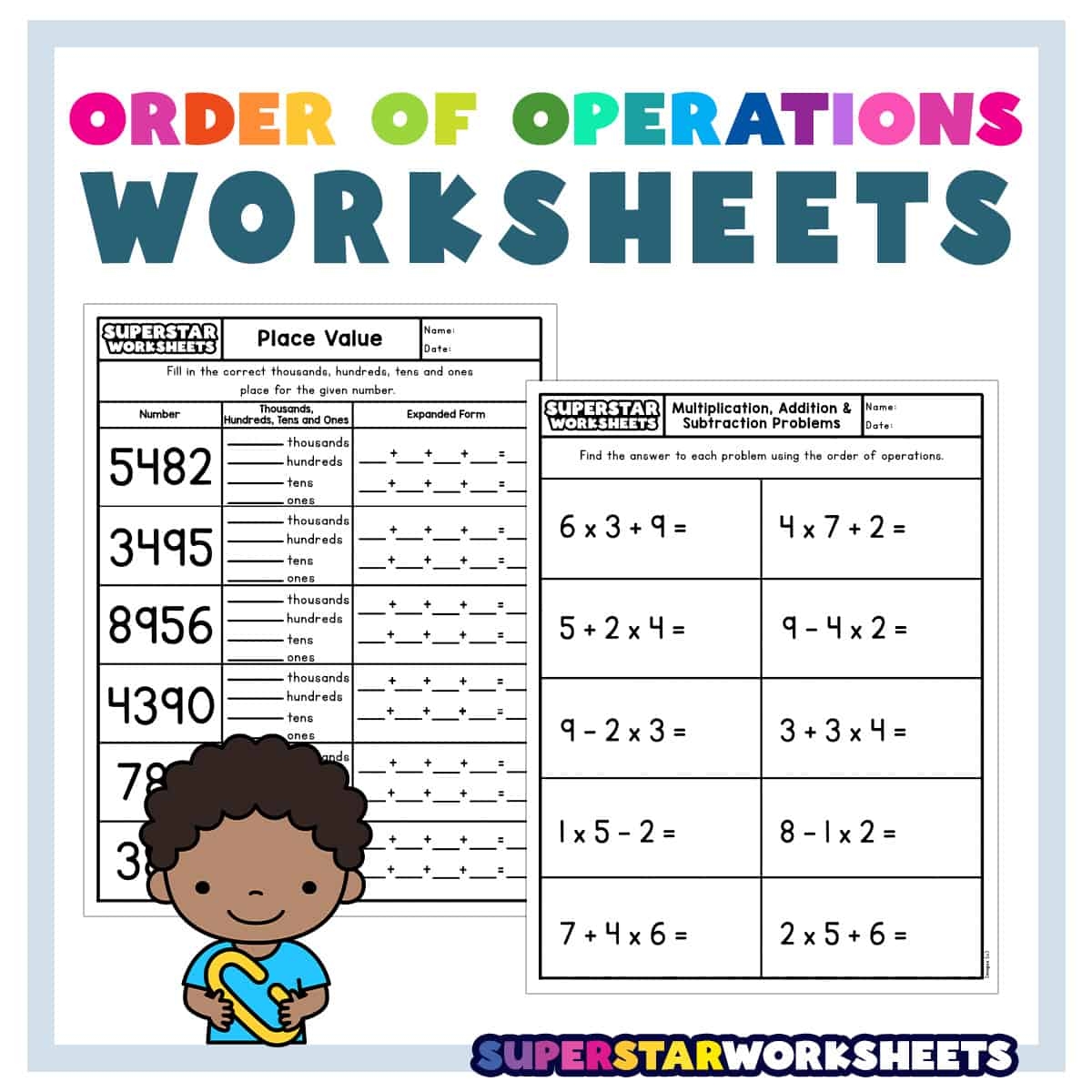 Order Of Operations Worksheets Superstar Worksheets Free Printable Simple Order Of Operations Worksheet
