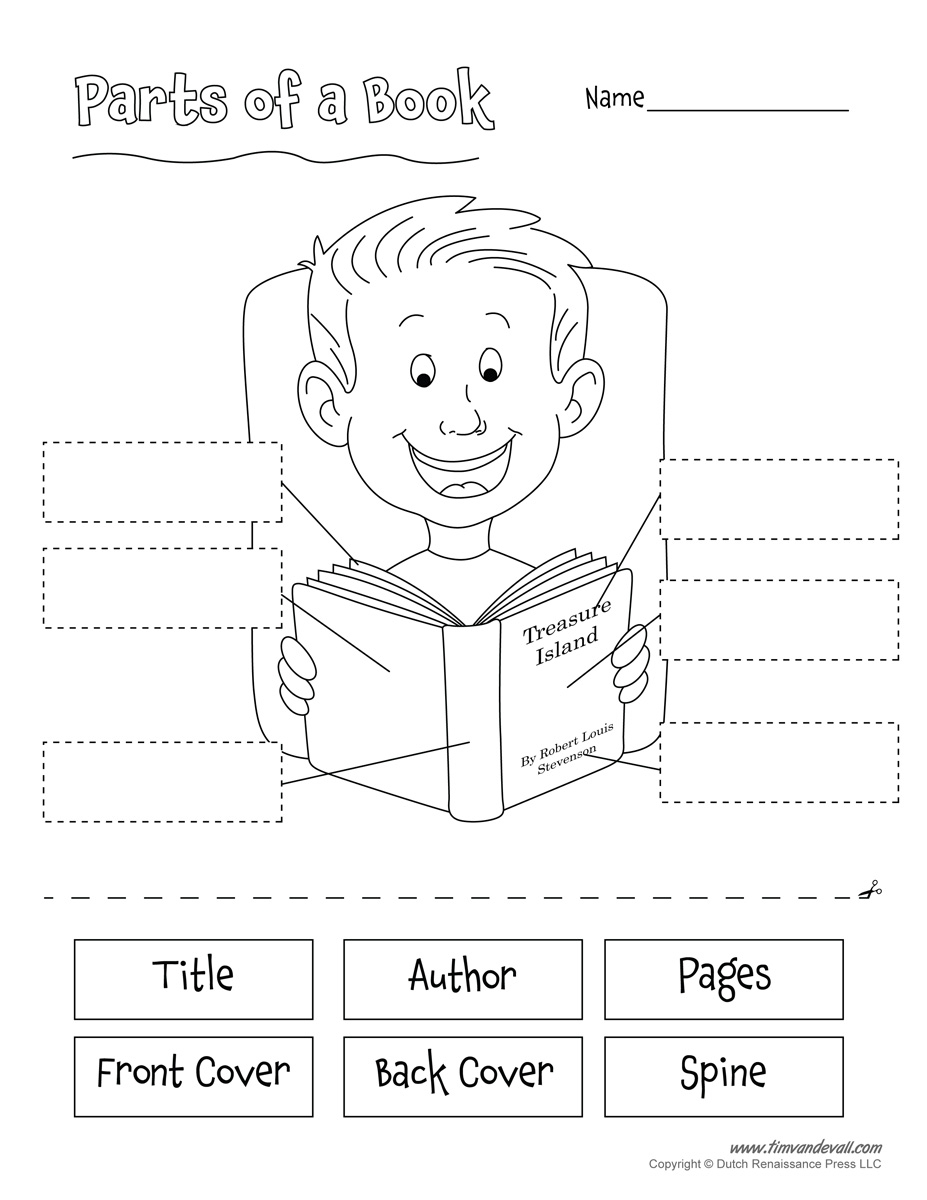 Parts Of A Book Worksheet Tim S Printables