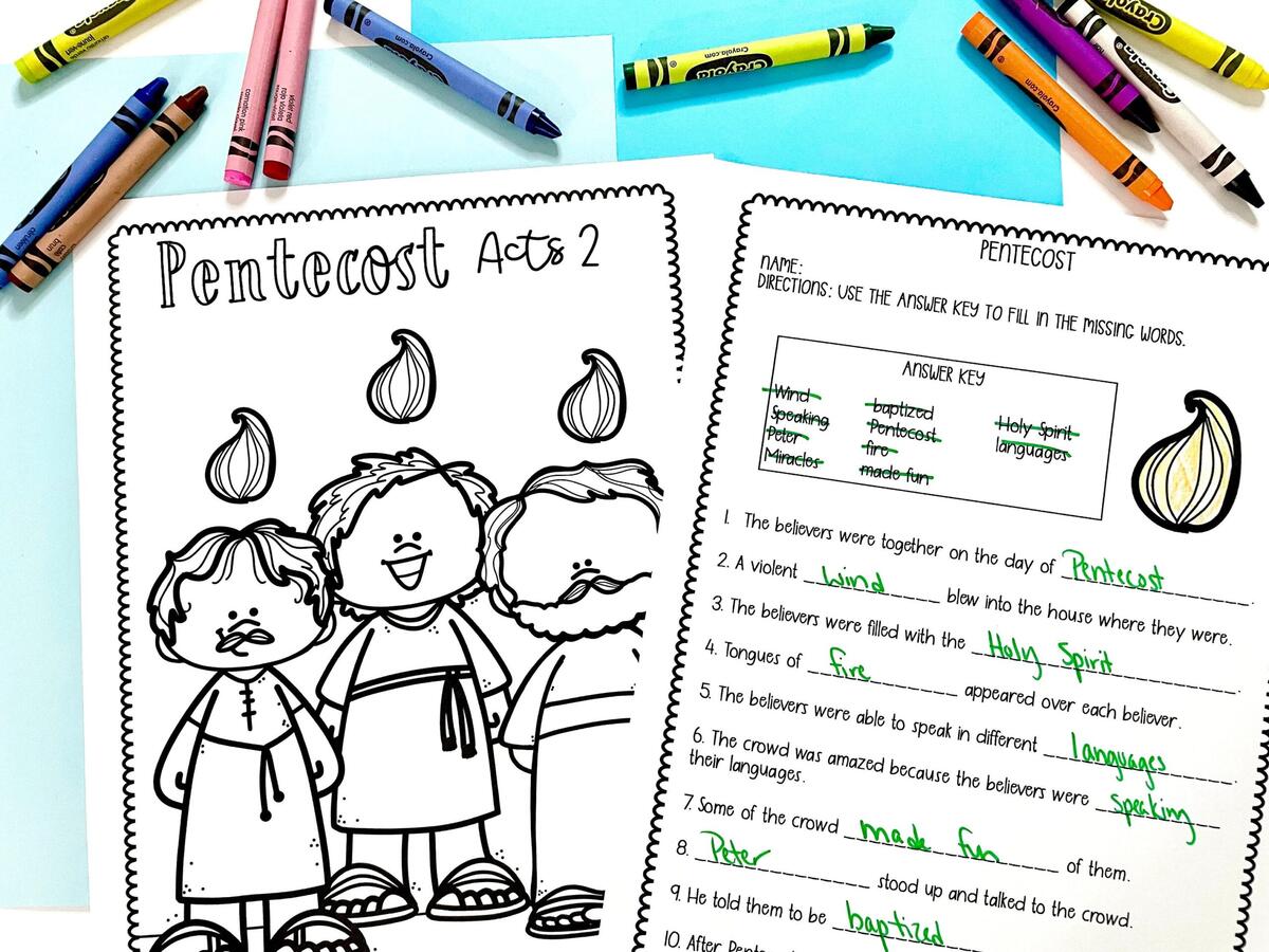 Pentecost Printable Activity Sheets Craft For Sunday School Or Bible Class Print And Go Bible Lesson For Elementary Students Etsy Hong Kong