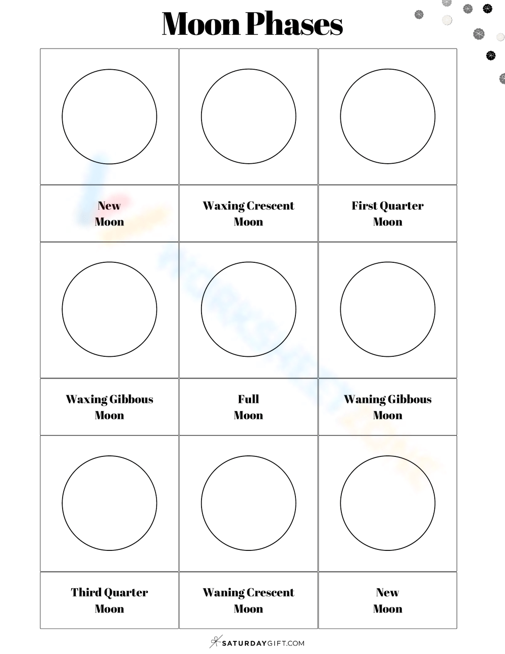 Printable 3rd Grade Phases Of The Moon Worksheets Download