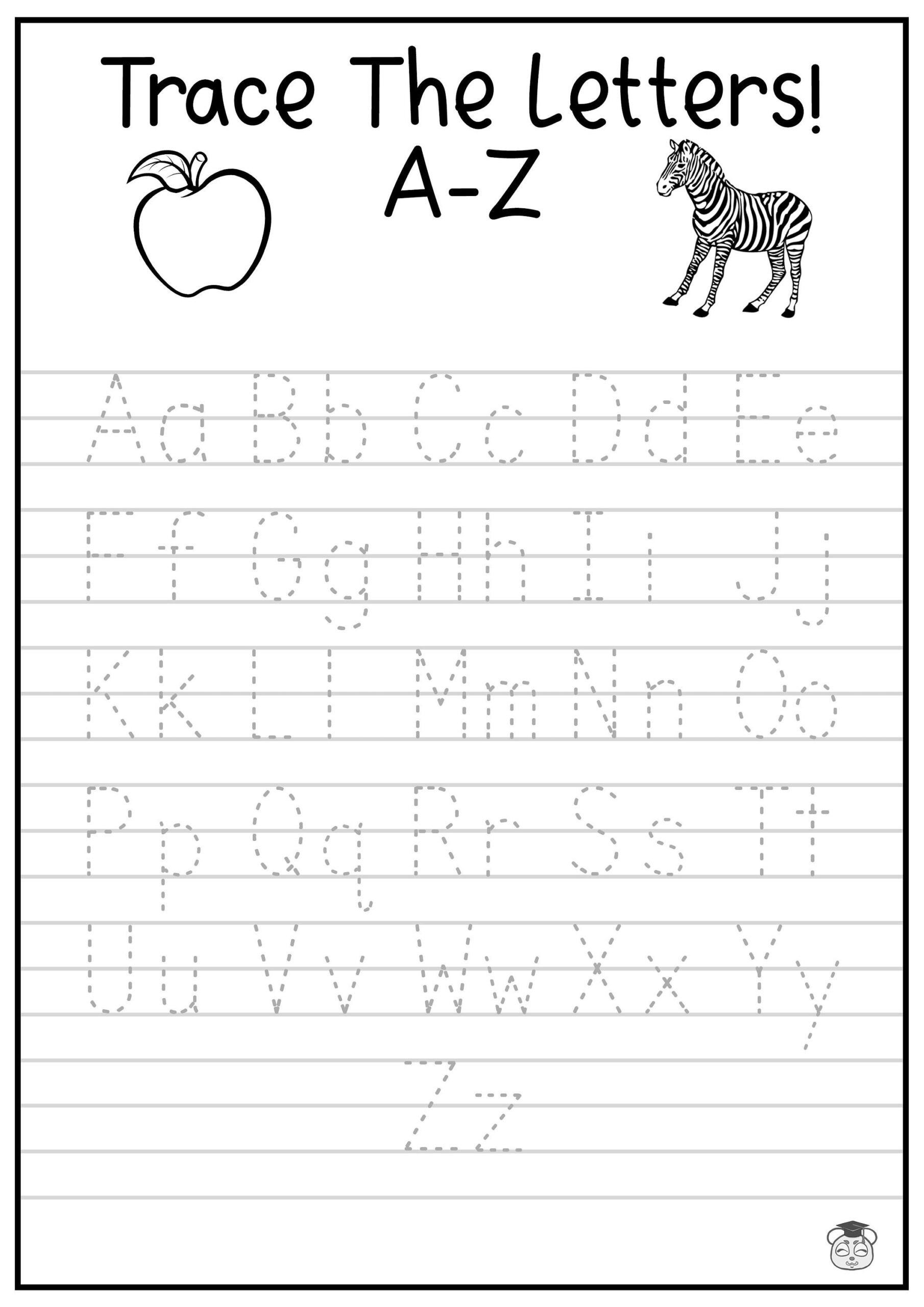 Printable A Z Letter Tracing Worksheet Capital And Lowercase Alphabetical Letter Tracing Ages 3 7 KG1 To Grade 2 Etsy Letter Tracing Worksheets Superstar Worksheets