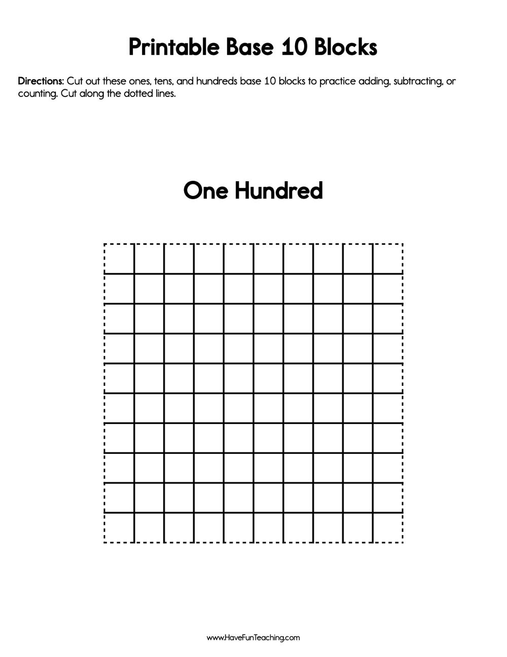 Printable Base 10 Blocks Have Fun Teaching Printable Base 10 Blocks Superstar Worksheets