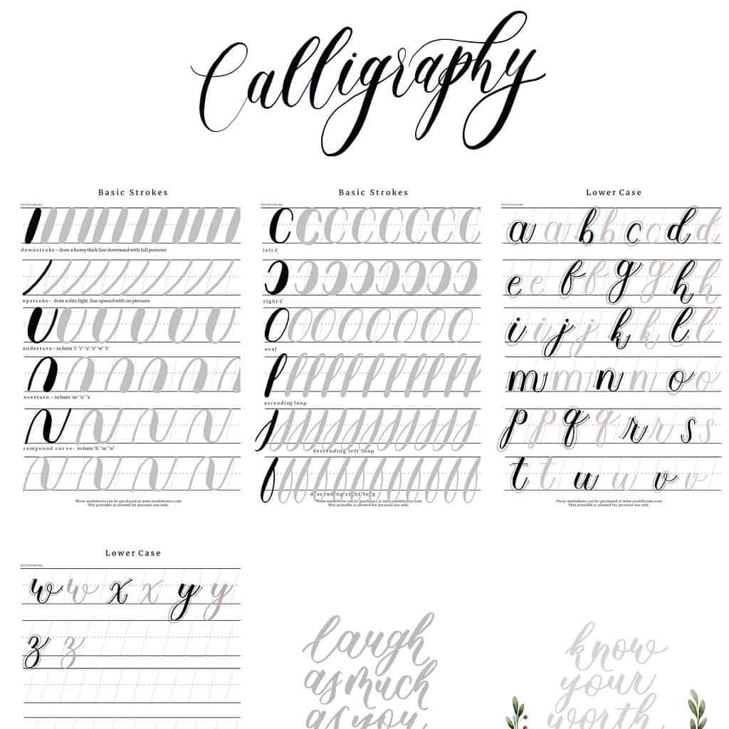 Printable Brush Lettering Practice Sheets Pdf Brush Lettering Practice Sheets Free Black Friday Sale