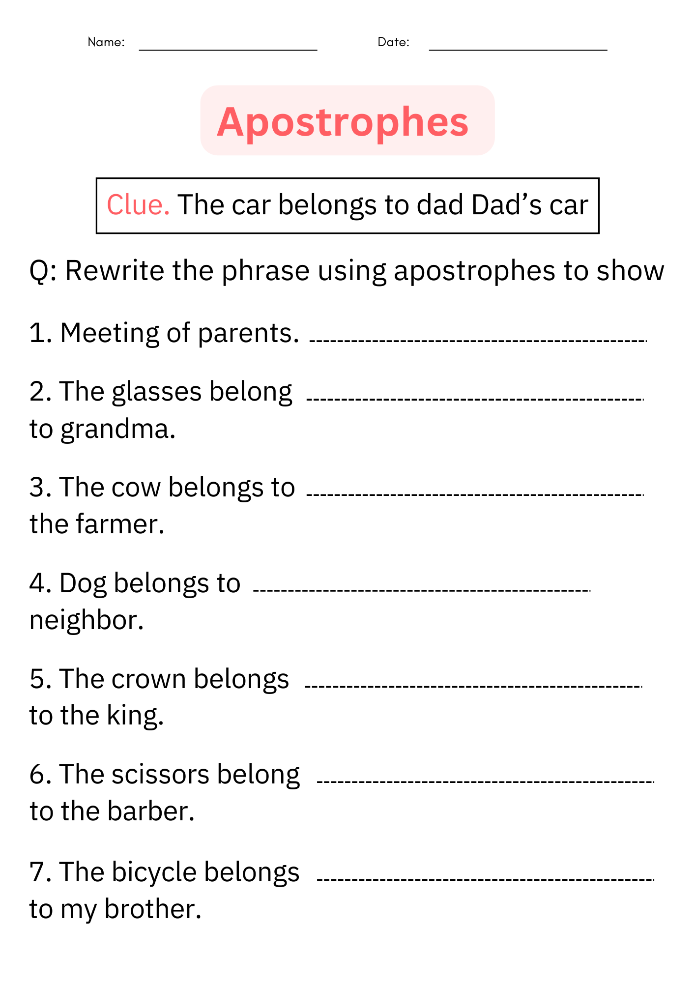 Printable Contraction Apostrophe Grammar Worksheets For Grade 1 2 3 Made By Teachers
