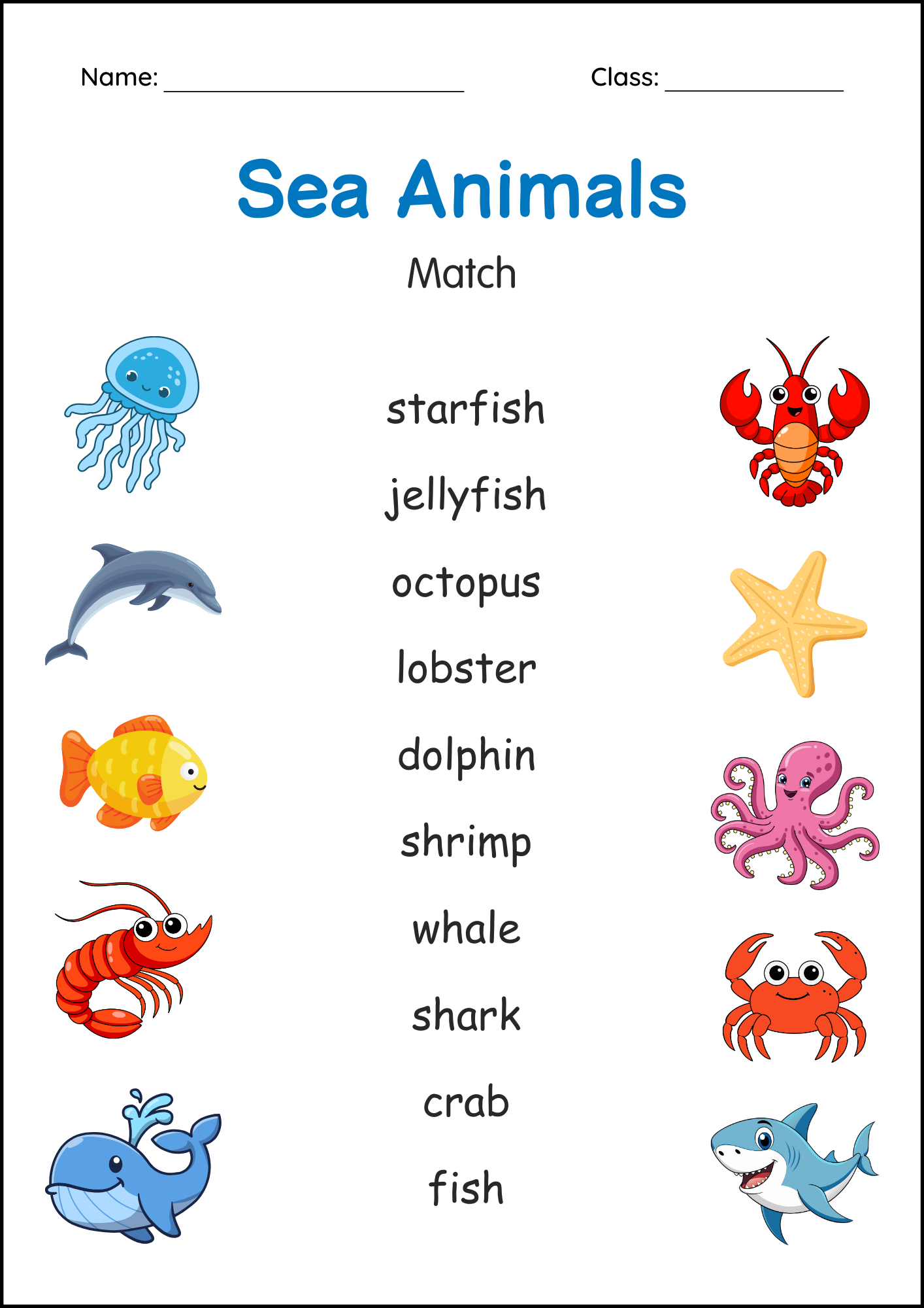 Printable Sea Animals Worksheets Under The Sea Activity For Grade 1 2 3 Made By Teachers