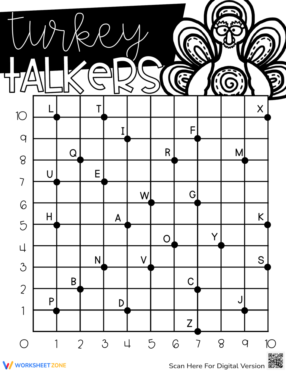 Printable Thanksgiving Plotting Point Worksheets Worksheets
