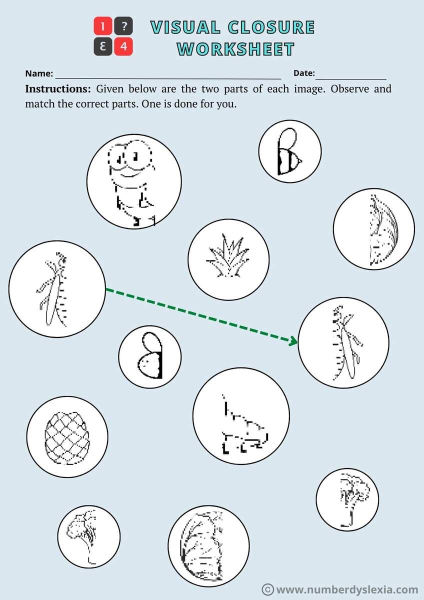 Visual Closure Activity Sheets Pink Oatmeal Shop