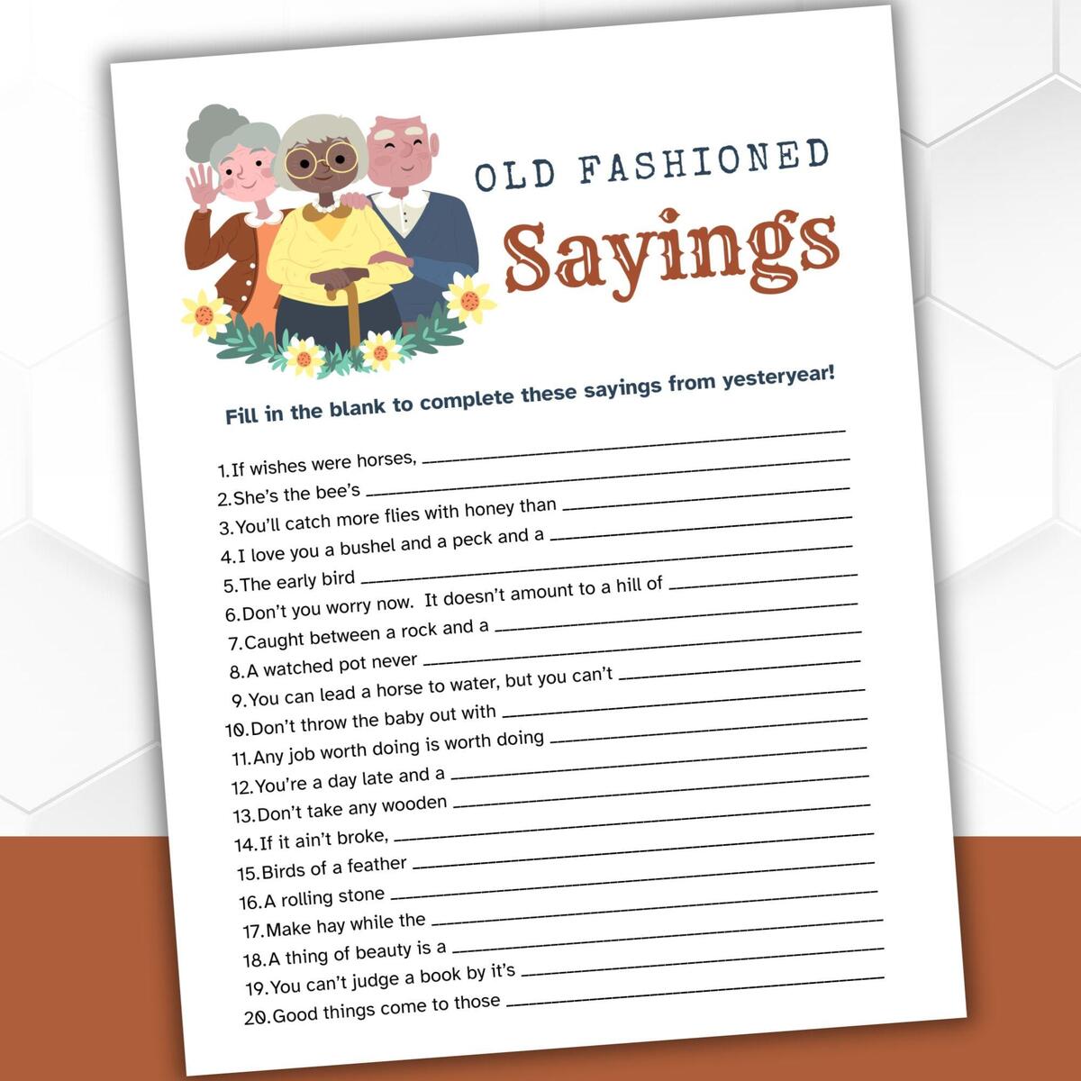 Printable Worksheets For Seniors Etsy Printable Worksheets For Seniors Etsy