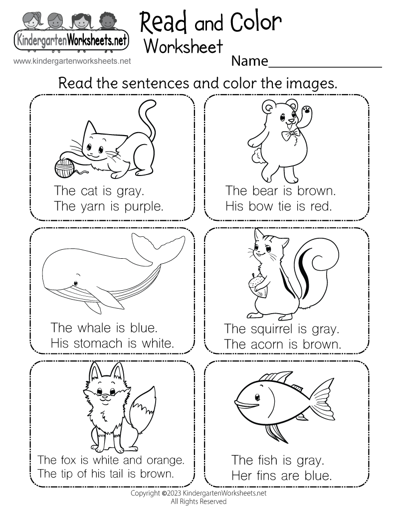 Free Reading Practice Worksheet For Preschool