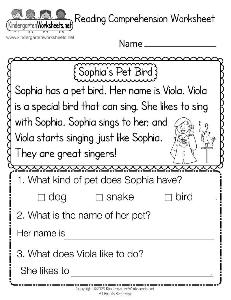Reading Worksheet Free Printable Digital PDF