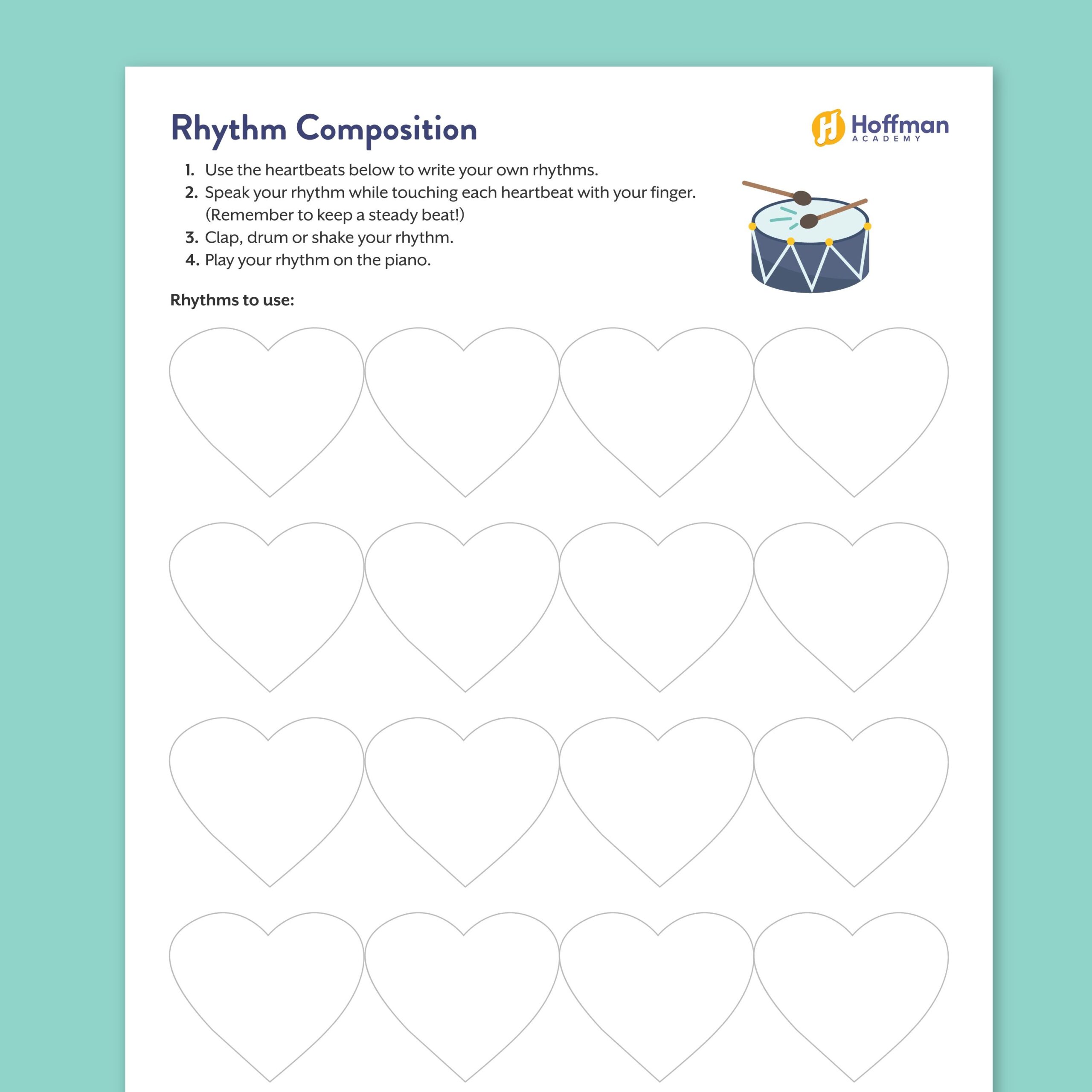 Rhythm Composition Worksheet For Beginners Free PDF