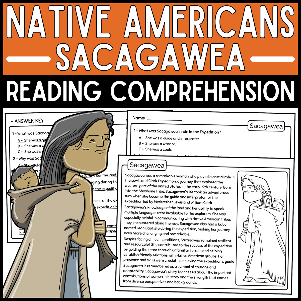 Sacagawea Reading Comprehension Passage Native American Heritage Month Made By Teachers